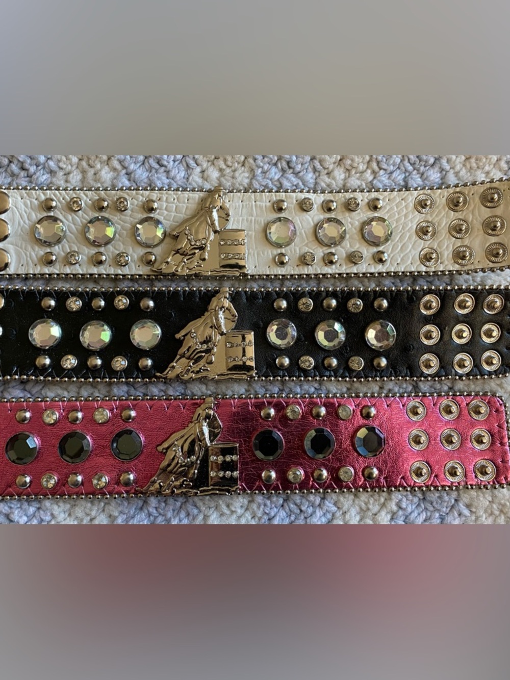Color Choices Cowgirl rhinestones Western leather Cuff Bracelet Brand New Adj.